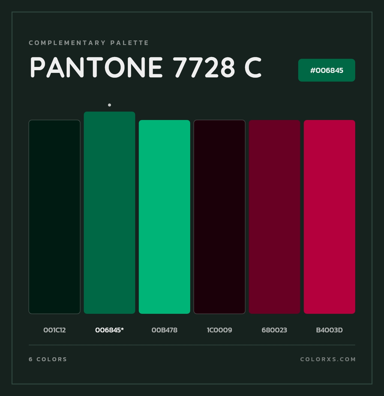 PANTONE 7728 C - Complementary Color Palette