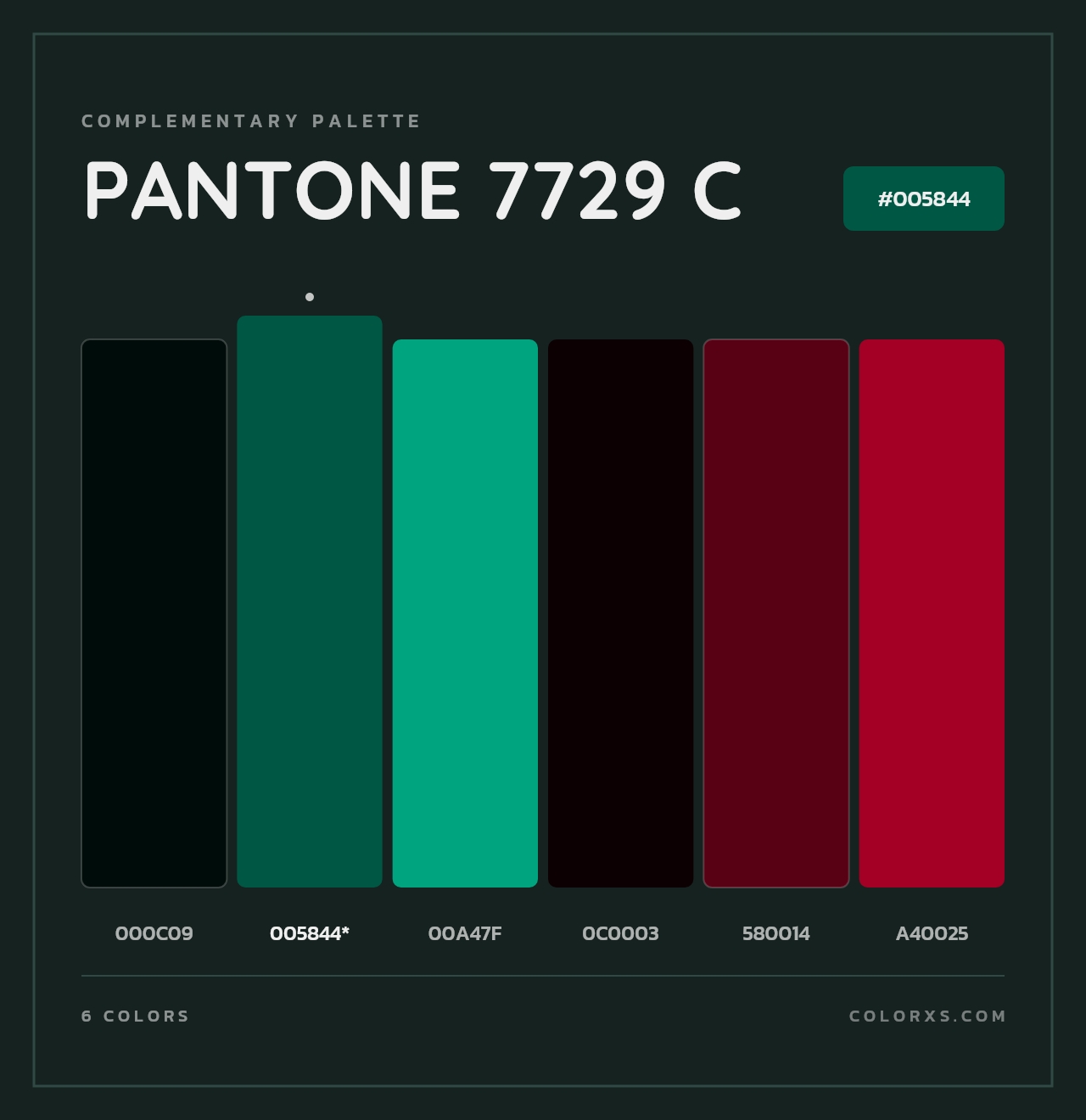 PANTONE 7729 C - Complementary Color Palette