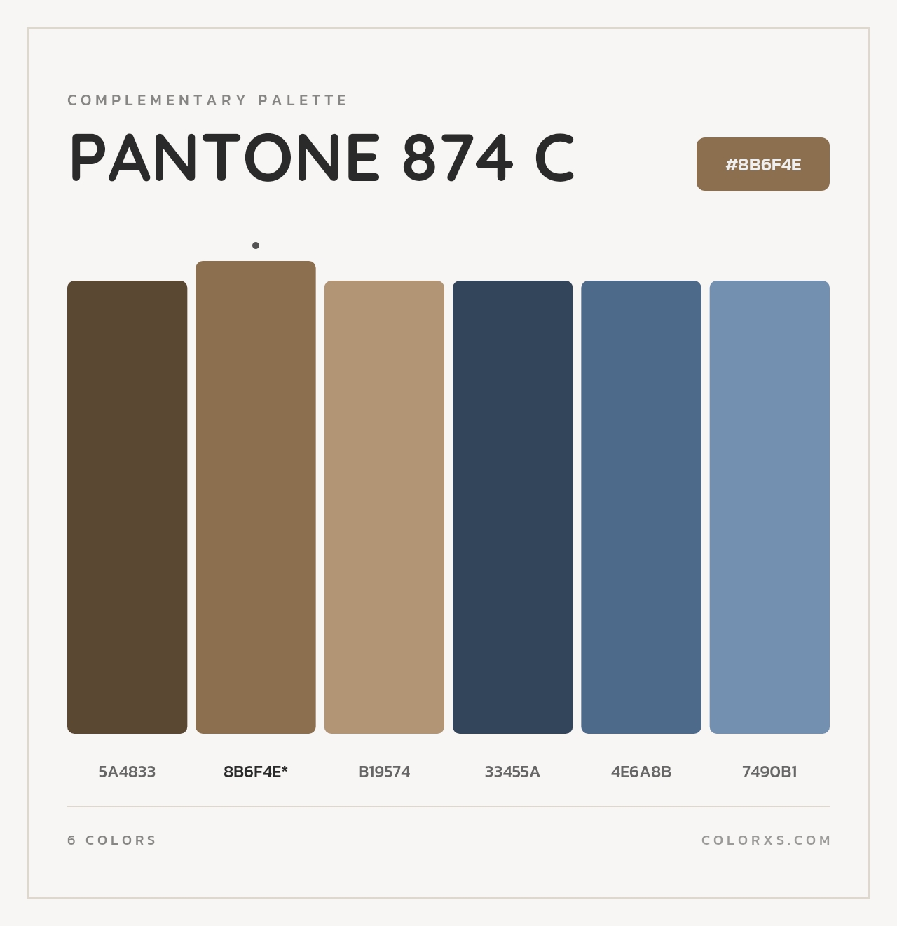 PANTONE 874 C - Complementary Color Palette