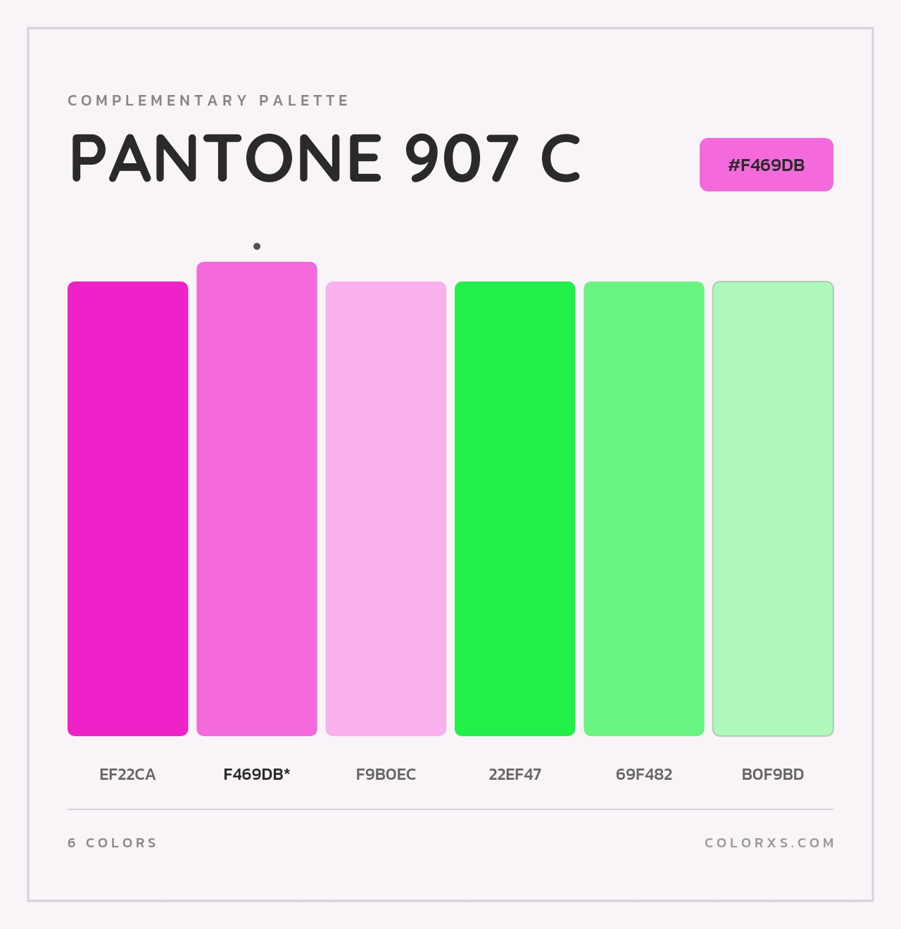 PANTONE 907 C - Complementary Color Palette