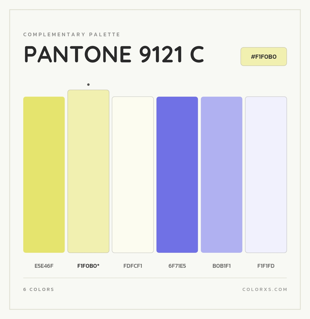 PANTONE 9121 C - Complementary Color Palette