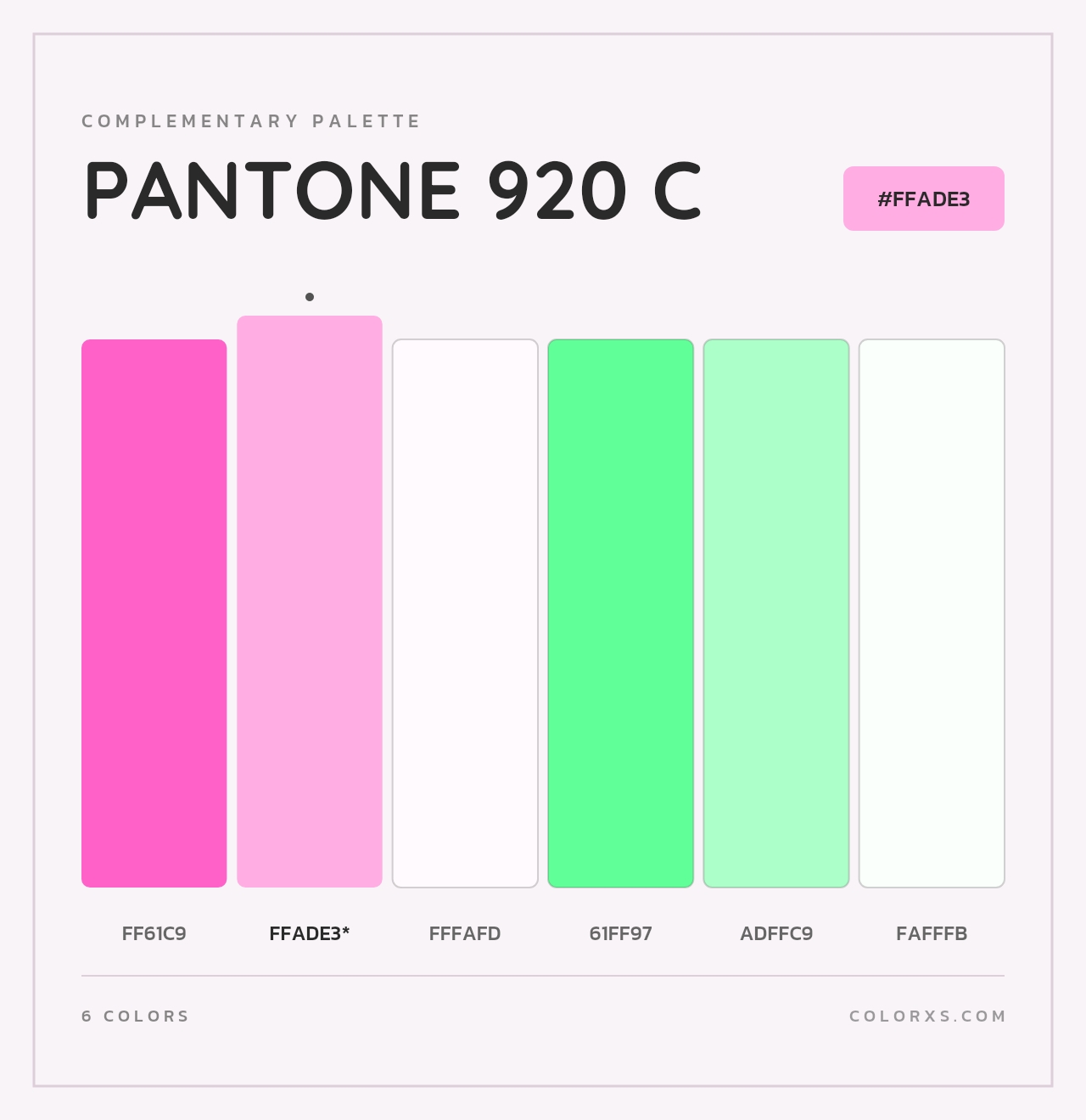 PANTONE 920 C - Complementary Color Palette