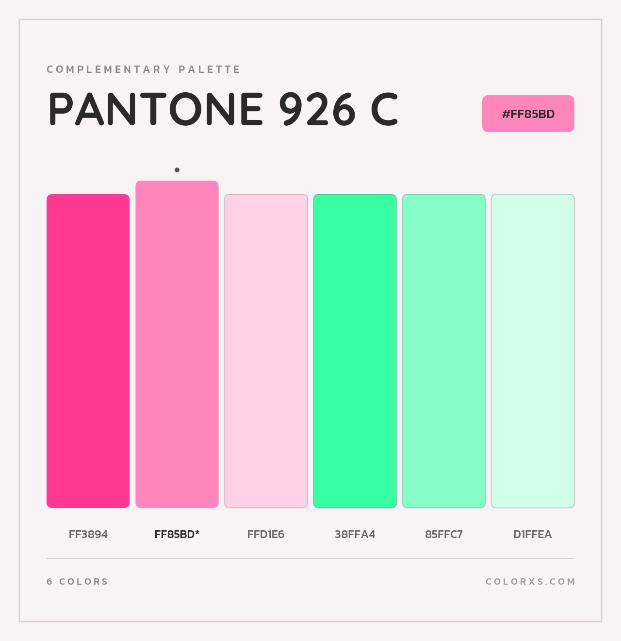 PANTONE 926 C - Complementary Color Palette