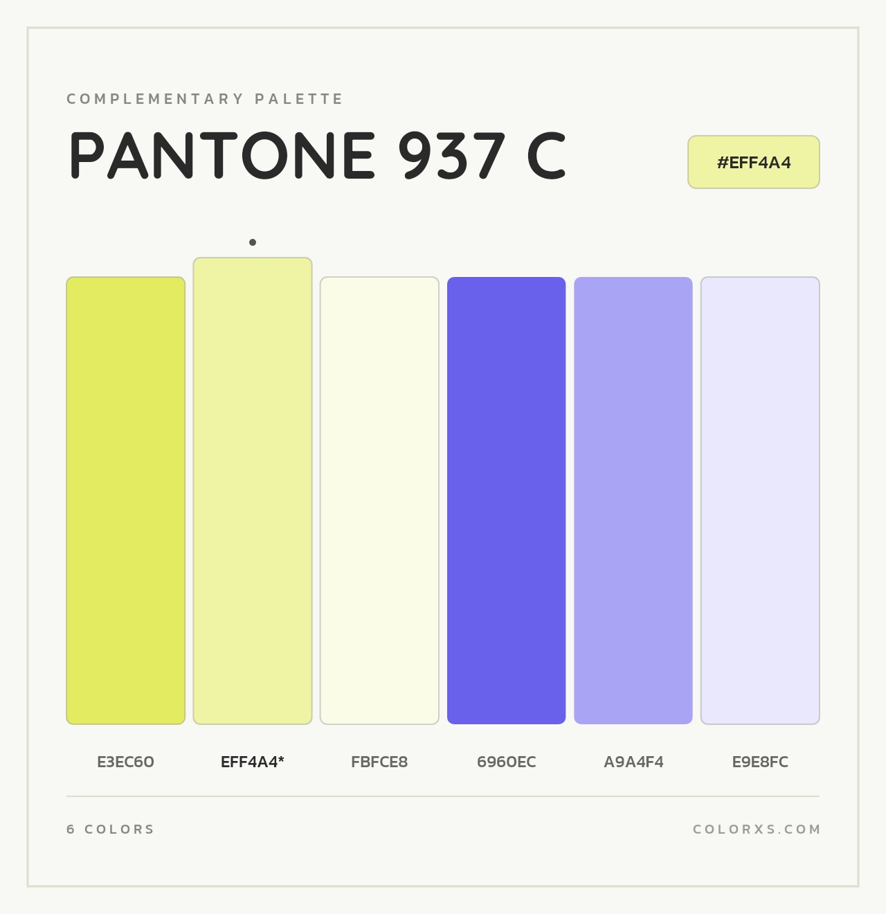 PANTONE 937 C - Complementary Color Palette