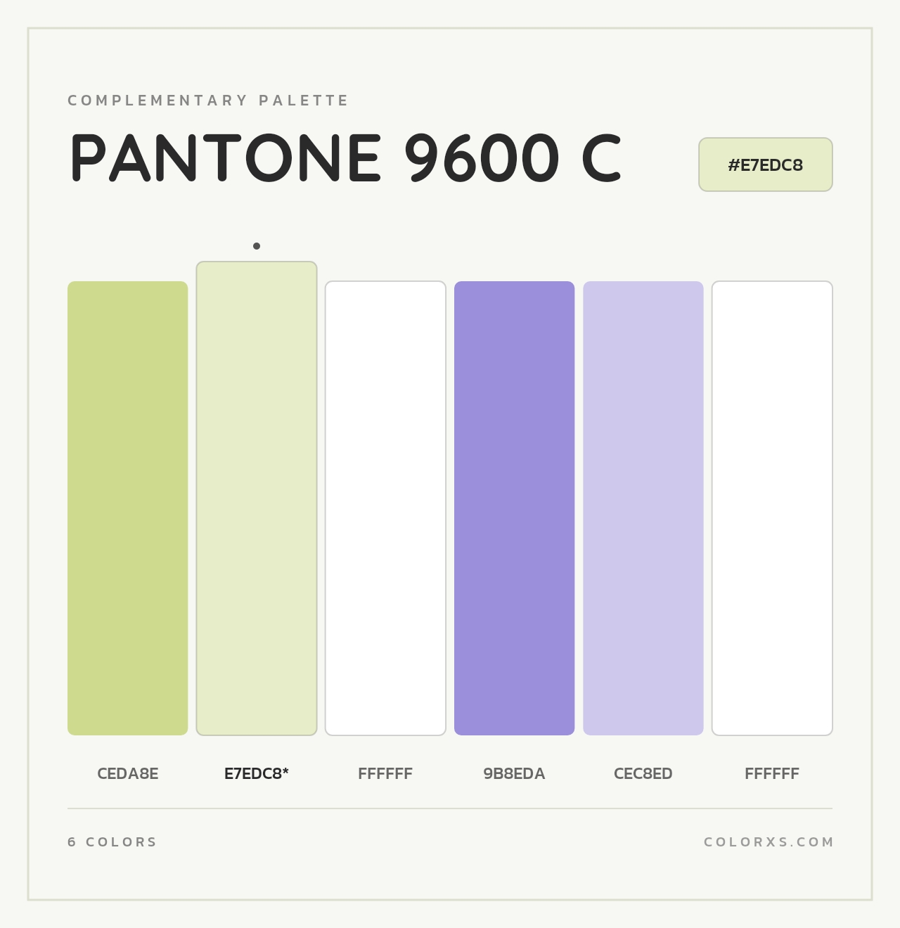 PANTONE 9600 C - Complementary Color Palette
