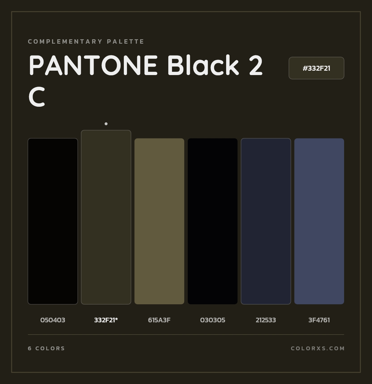 PANTONE Black 2 C - Complementary Color Palette
