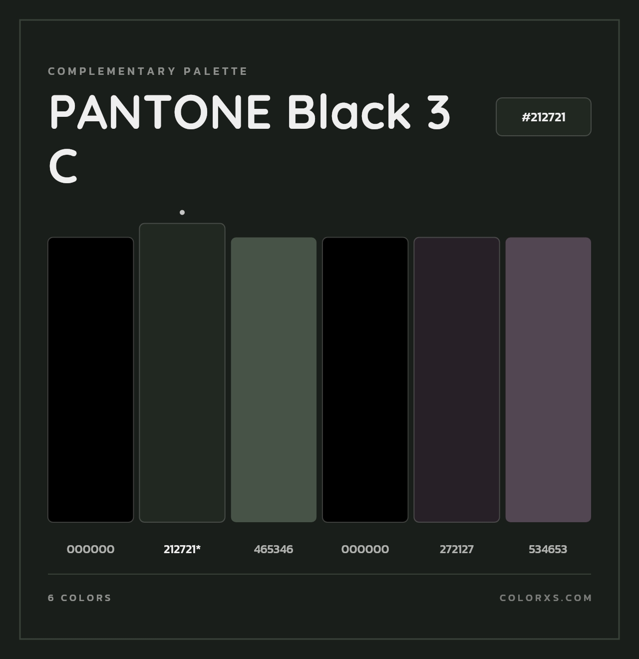 PANTONE Black 3 C - Complementary Color Palette