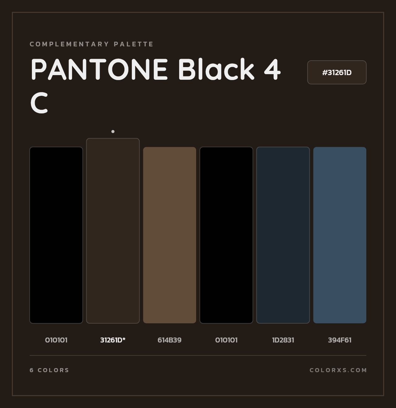 PANTONE Black 4 C - Complementary Color Palette