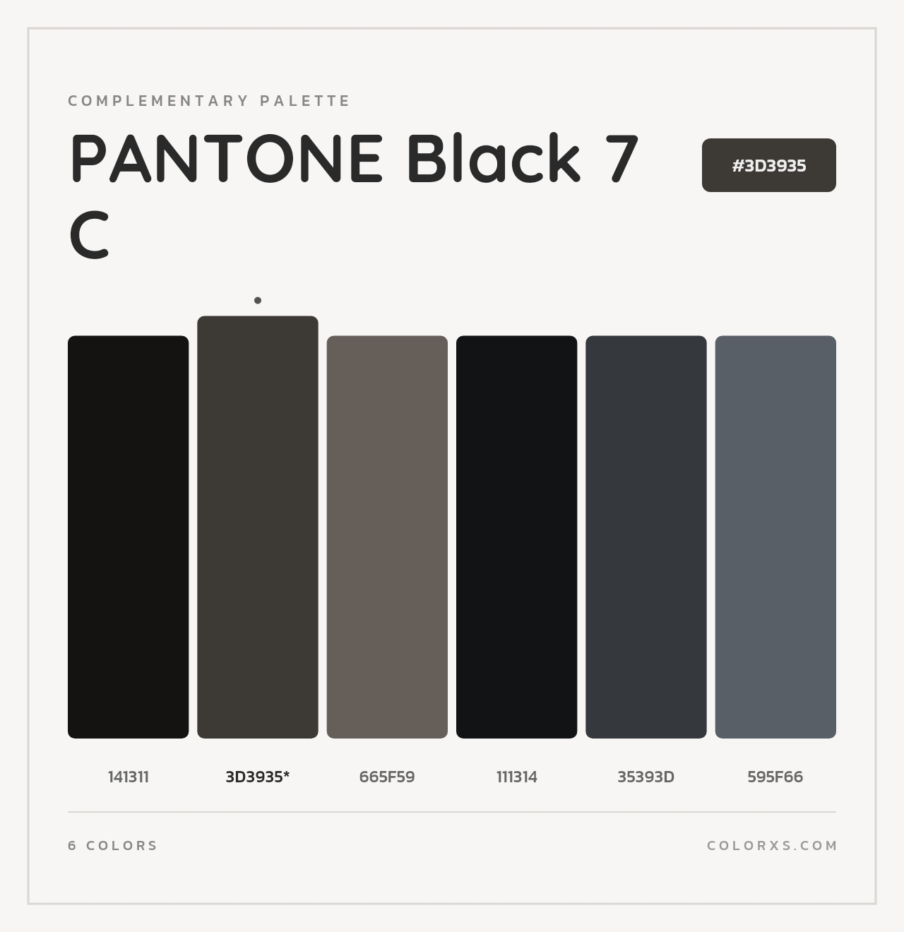 PANTONE Black 7 C - Complementary Color Palette