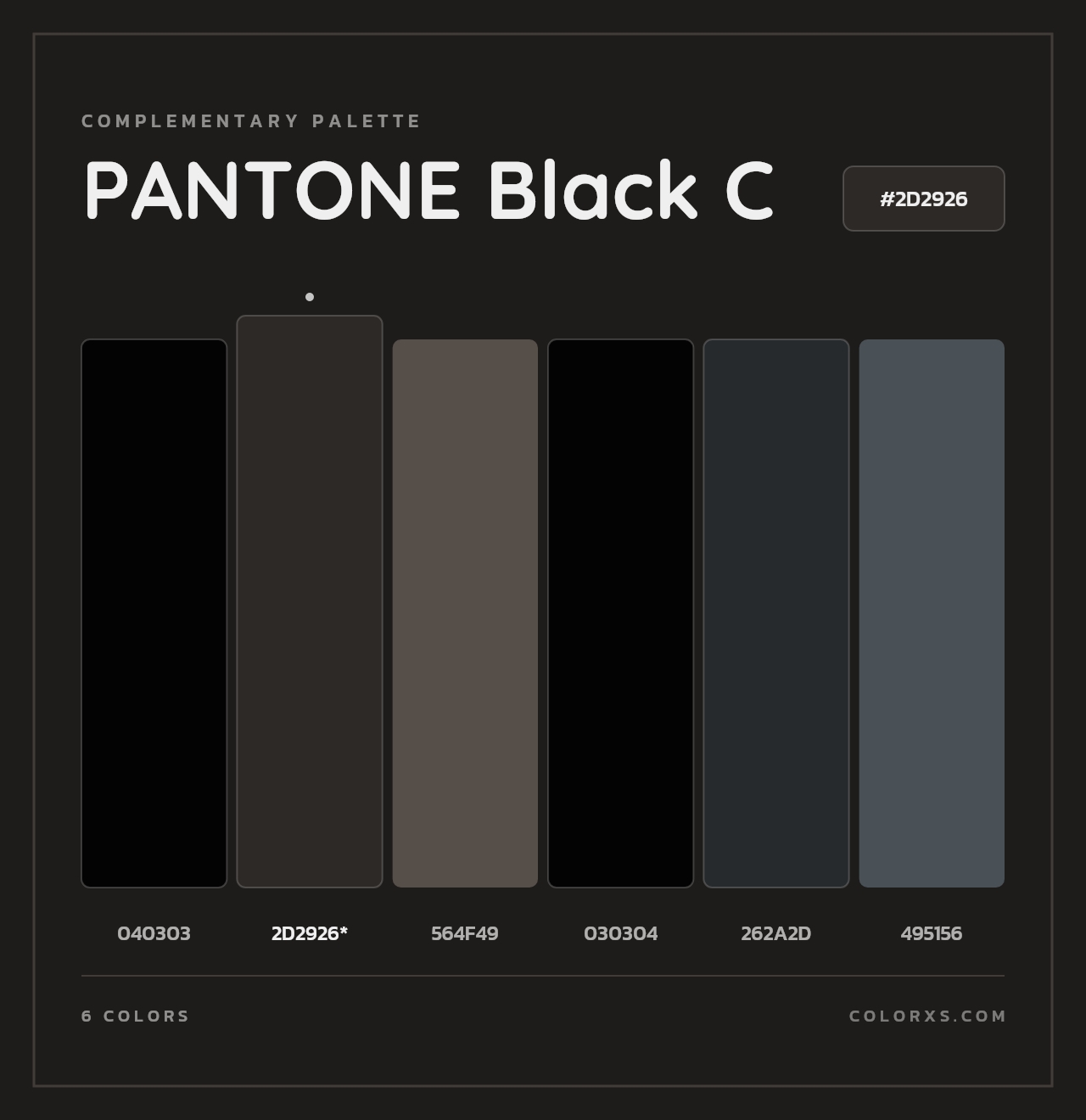 PANTONE Black C - Complementary Color Palette