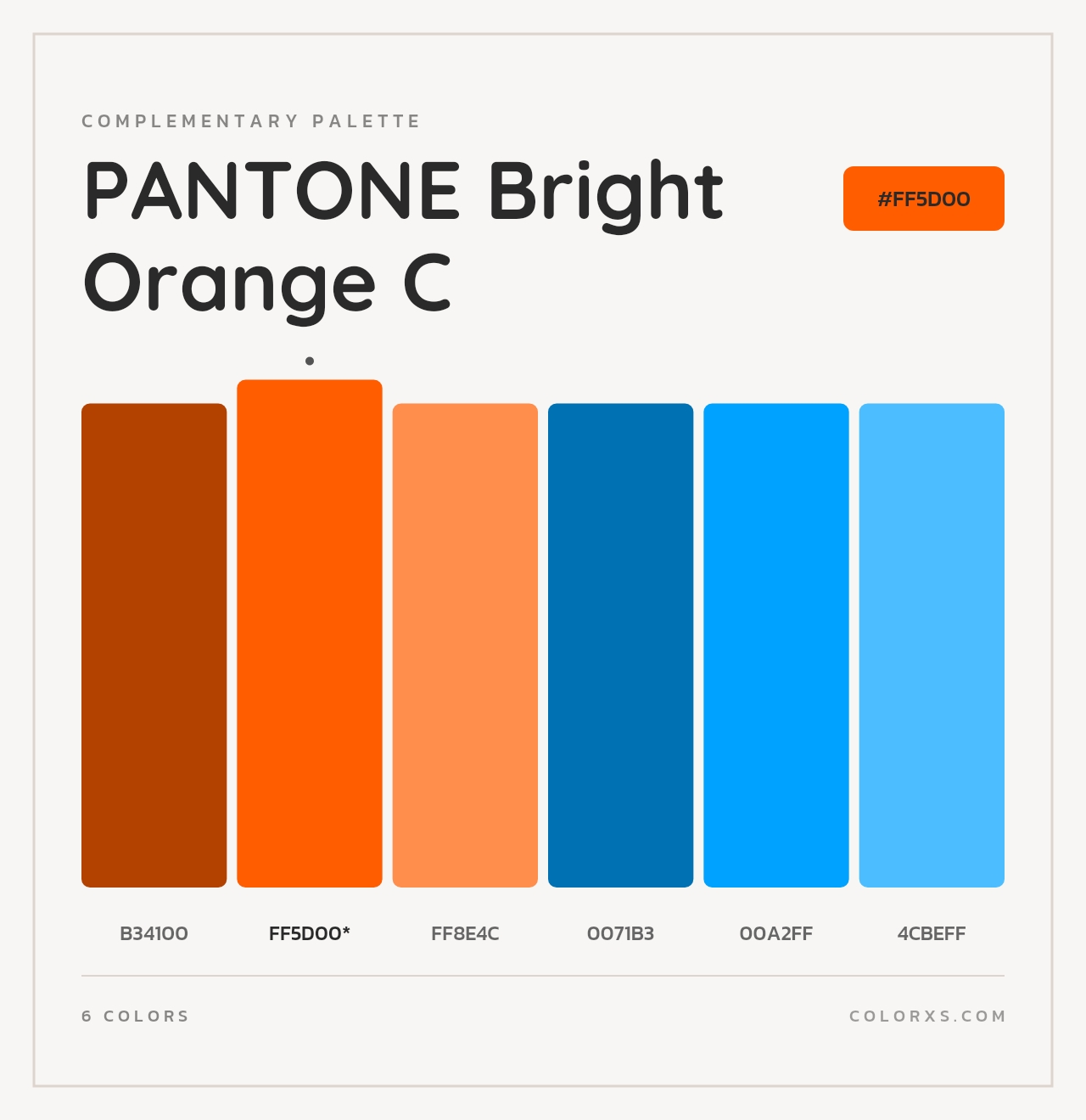 PANTONE Bright Orange C - Complementary Color Palette