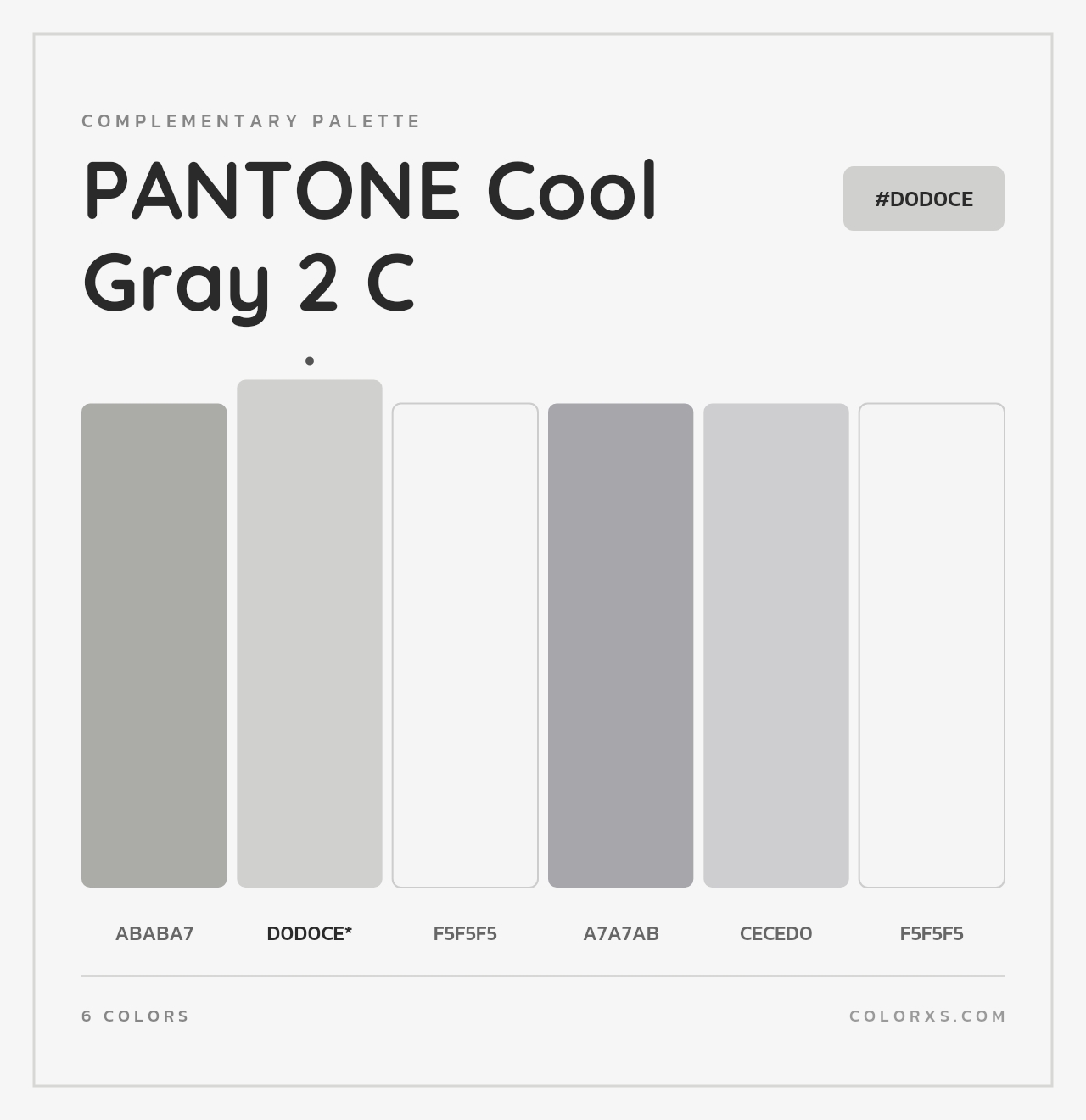 PANTONE Cool Gray 2 C - Complementary Color Palette