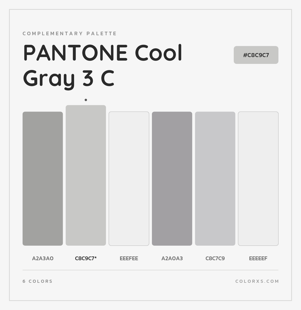 PANTONE Cool Gray 3 C - Complementary Color Palette