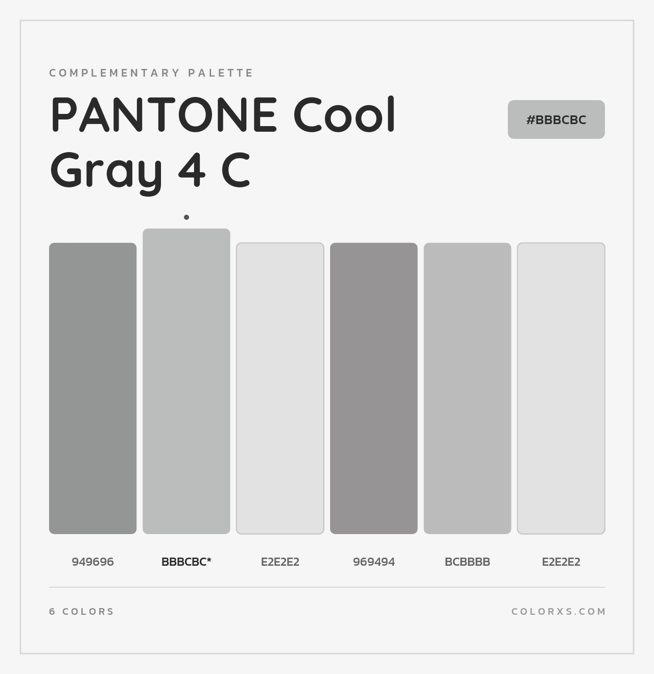 PANTONE Cool Gray 4 C - Complementary Color Palette