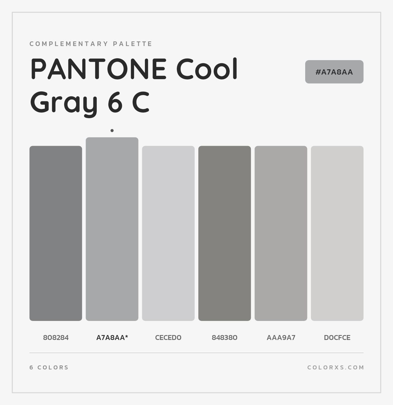 PANTONE Cool Gray 6 C - Complementary Color Palette
