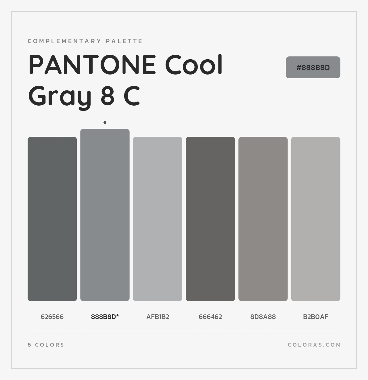 PANTONE Cool Gray 8 C - Complementary Color Palette