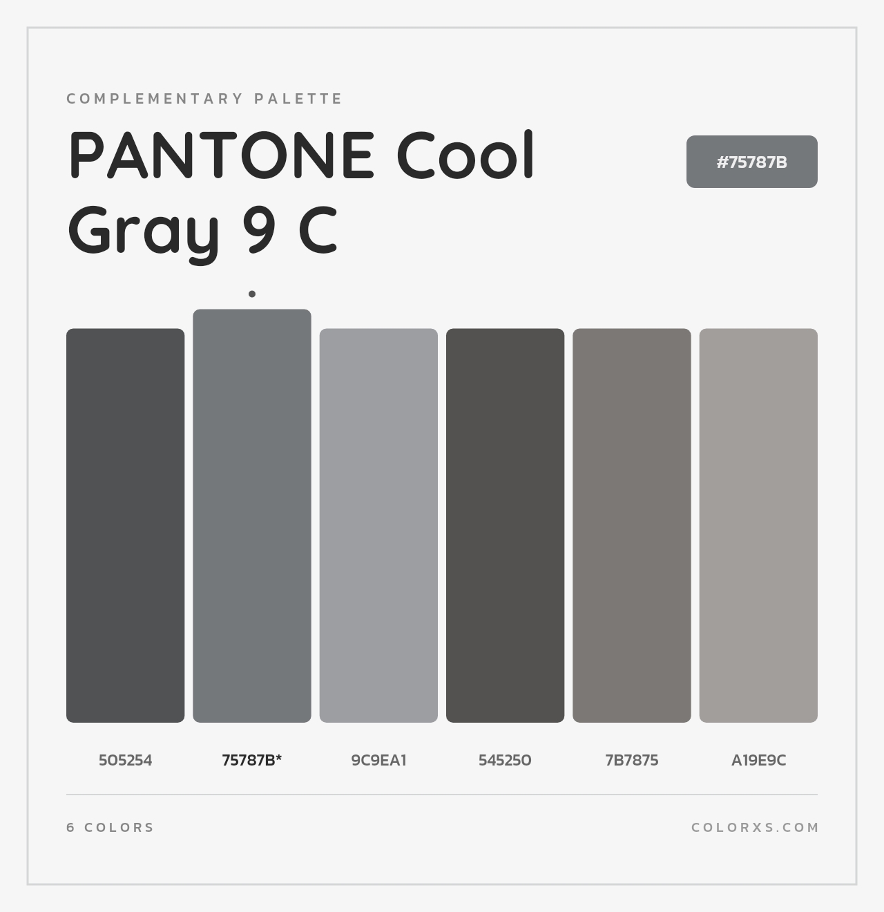 PANTONE Cool Gray 9 C - Complementary Color Palette