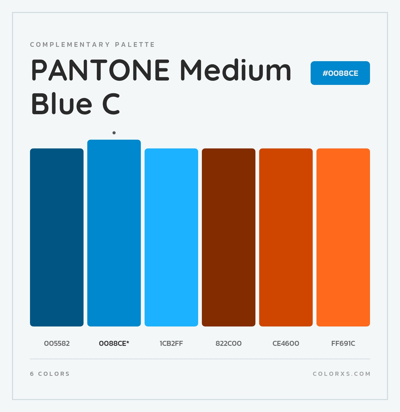 PANTONE Medium Blue C - Complementary Color Palette