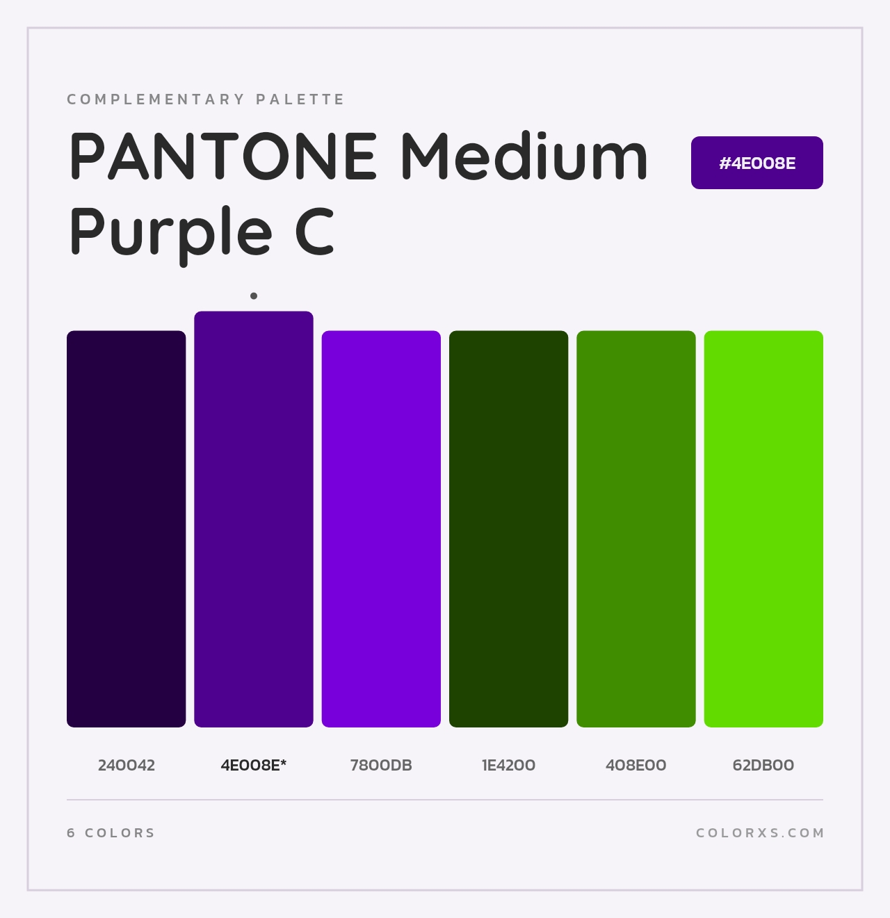 PANTONE Medium Purple C - Complementary Color Palette
