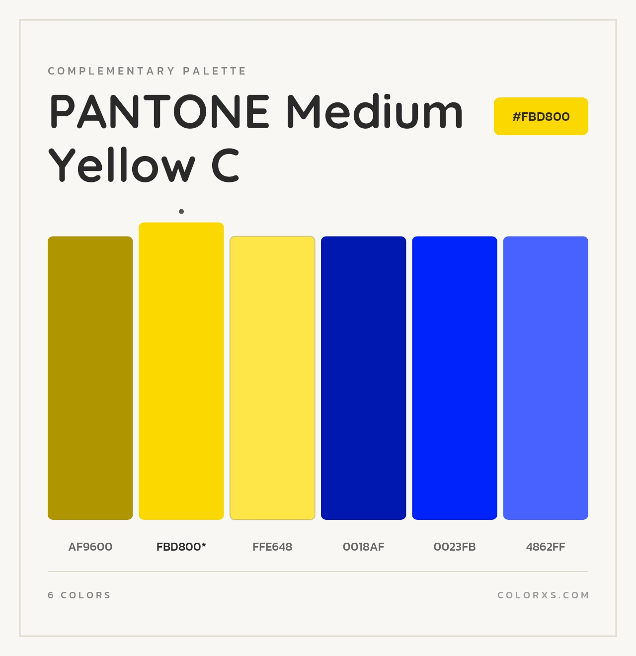 PANTONE Medium Yellow C - Complementary Color Palette