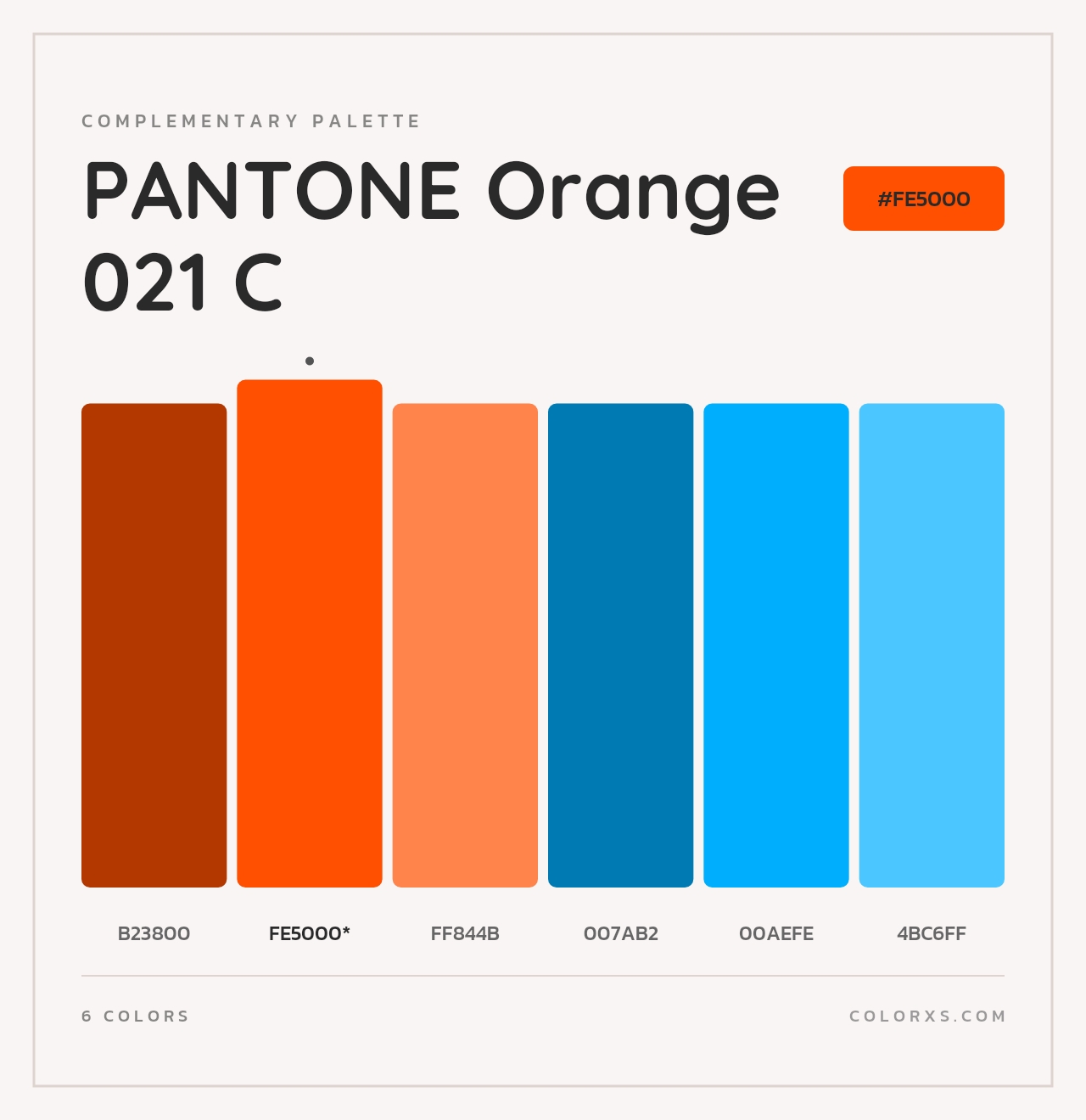 PANTONE Orange 021 C - Complementary Color Palette