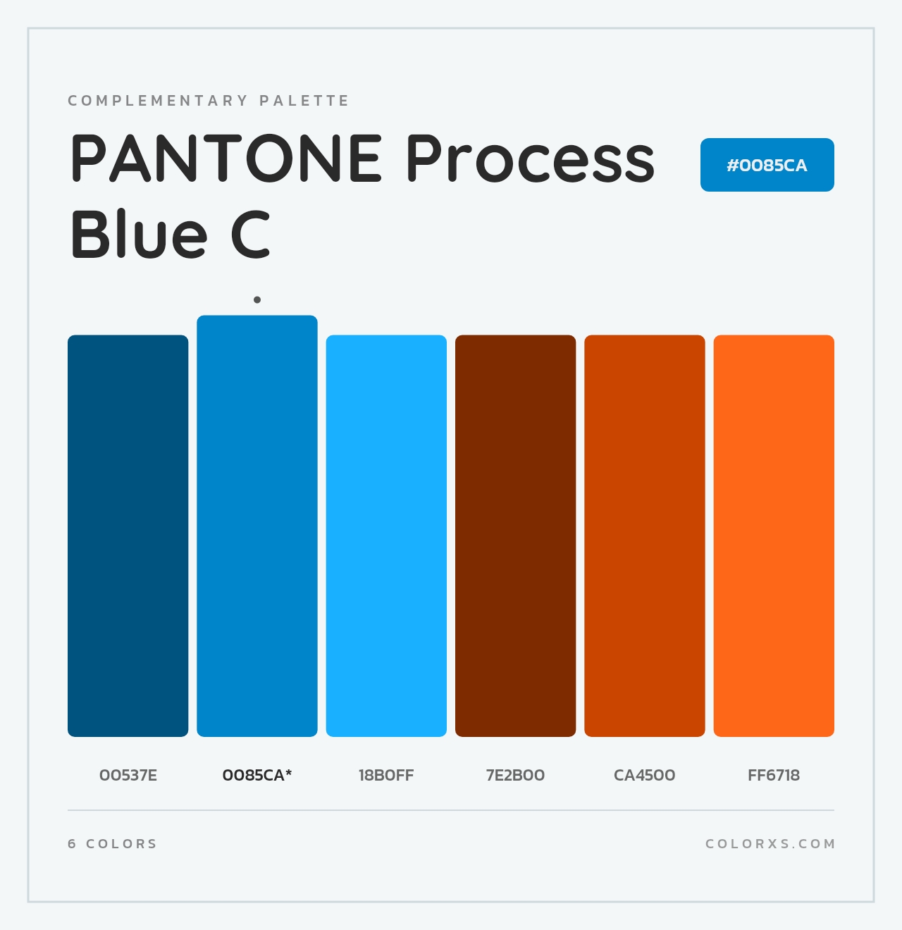 PANTONE Process Blue C - Complementary Color Palette