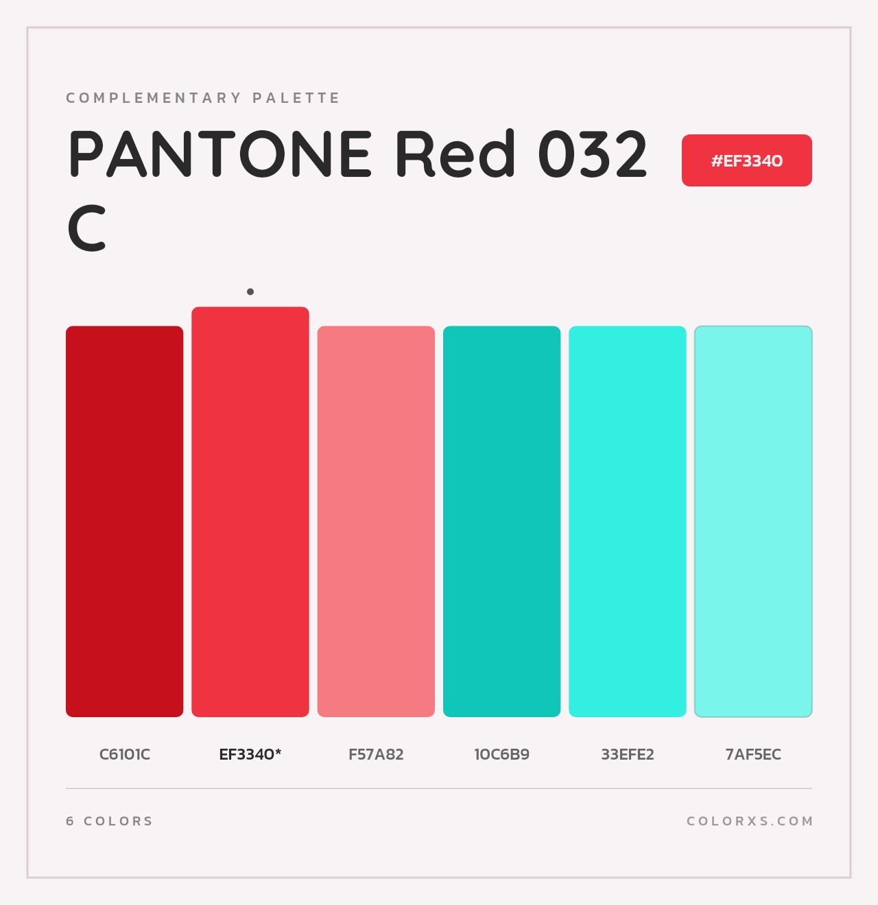 PANTONE Red 032 C - Complementary Color Palette