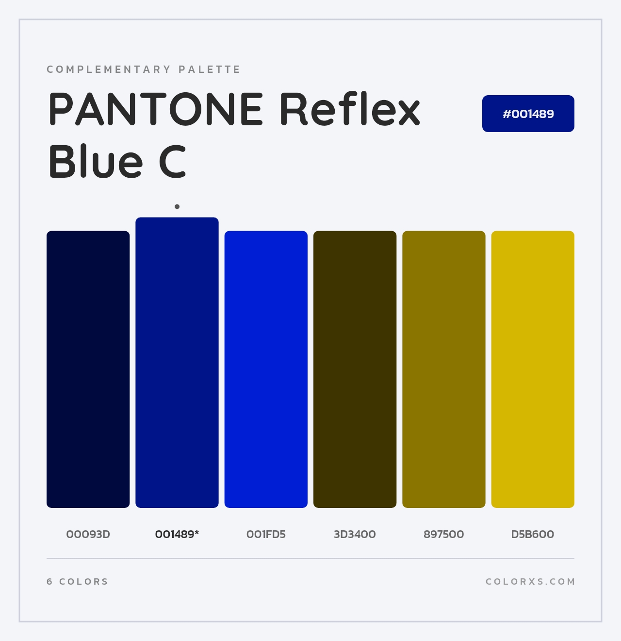 PANTONE Reflex Blue C - Complementary Color Palette