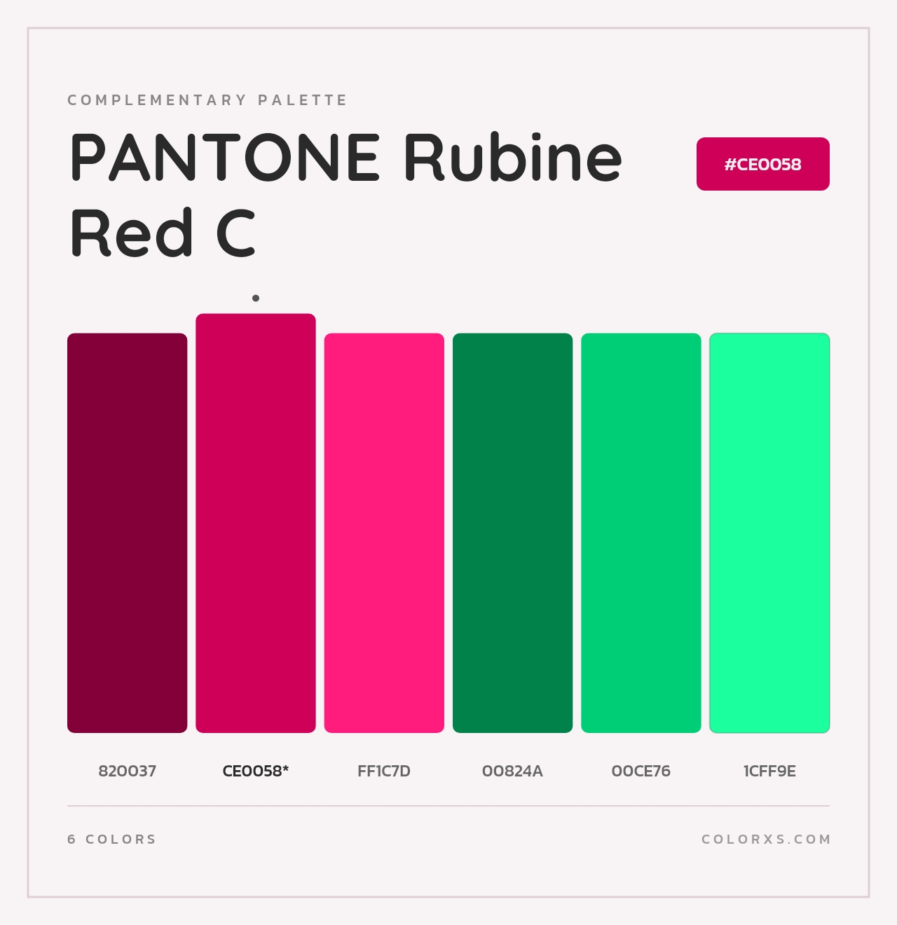 PANTONE Rubine Red C - Complementary Color Palette