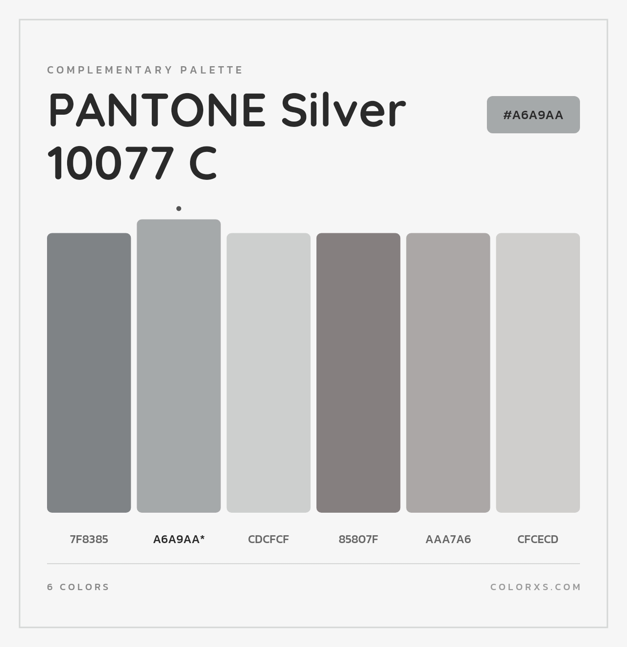 PANTONE Silver 10077 C - Complementary Color Palette