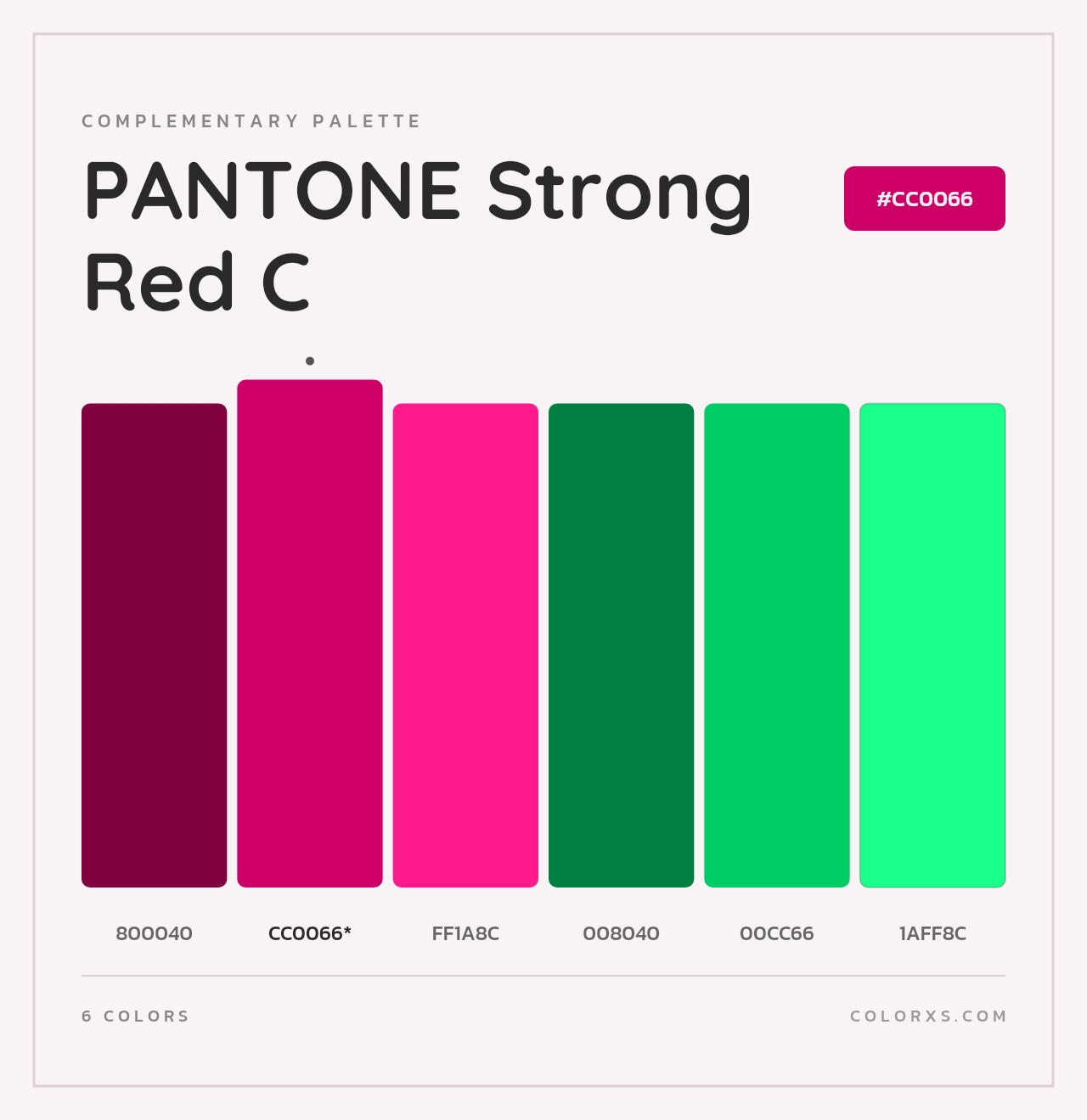 PANTONE Strong Red C - Complementary Color Palette