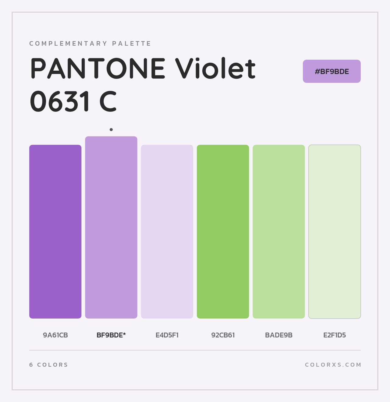 PANTONE Violet 0631 C - Complementary Color Palette