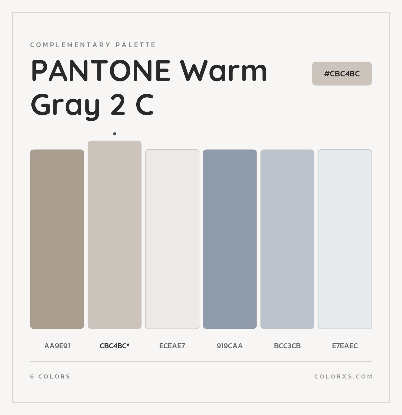 PANTONE Warm Gray 2 C - Complementary Color Palette