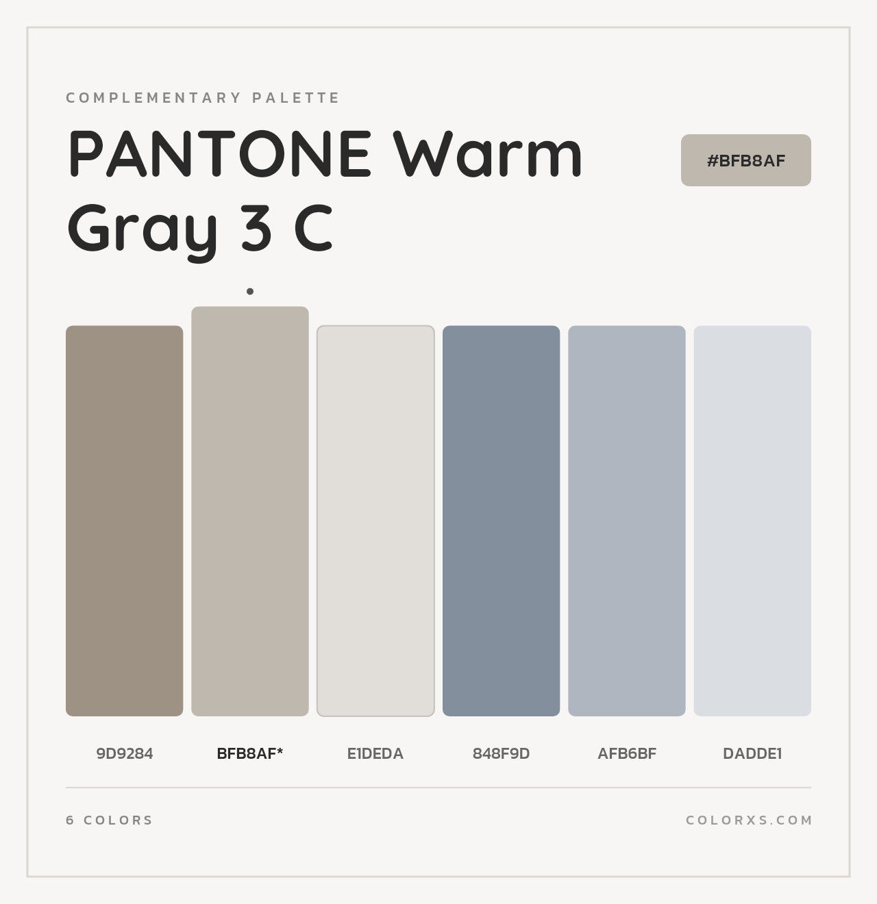 PANTONE Warm Gray 3 C - Complementary Color Palette