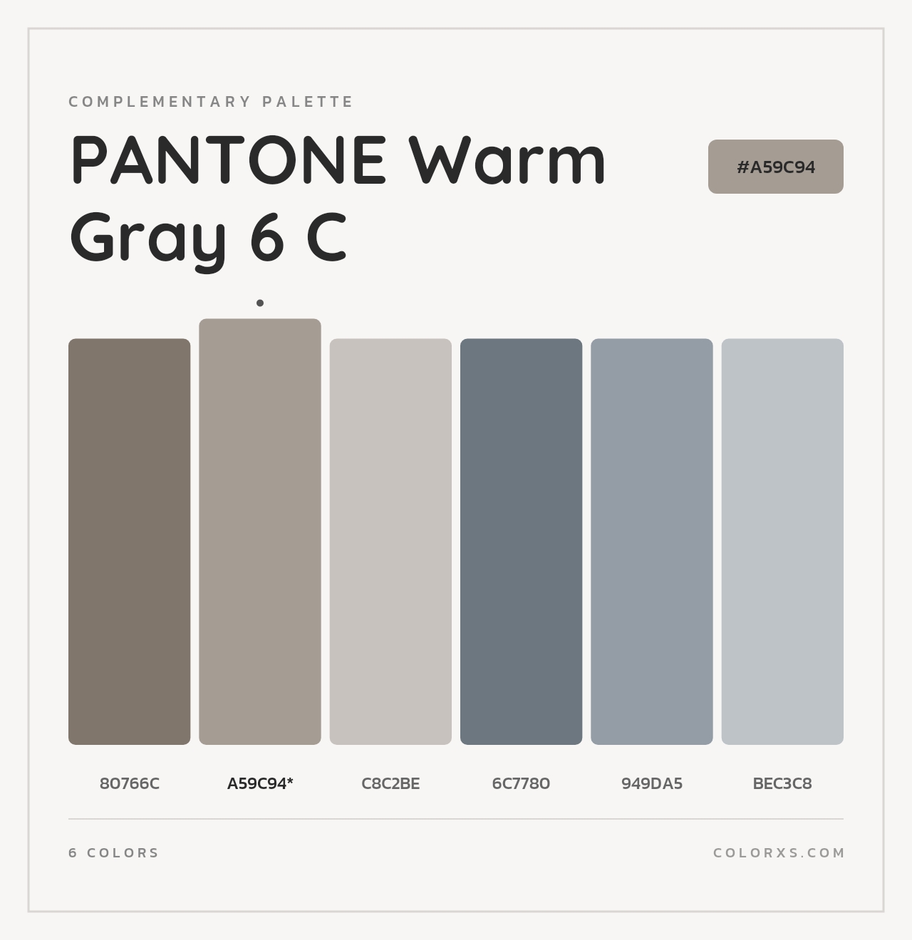 PANTONE Warm Gray 6 C - Complementary Color Palette