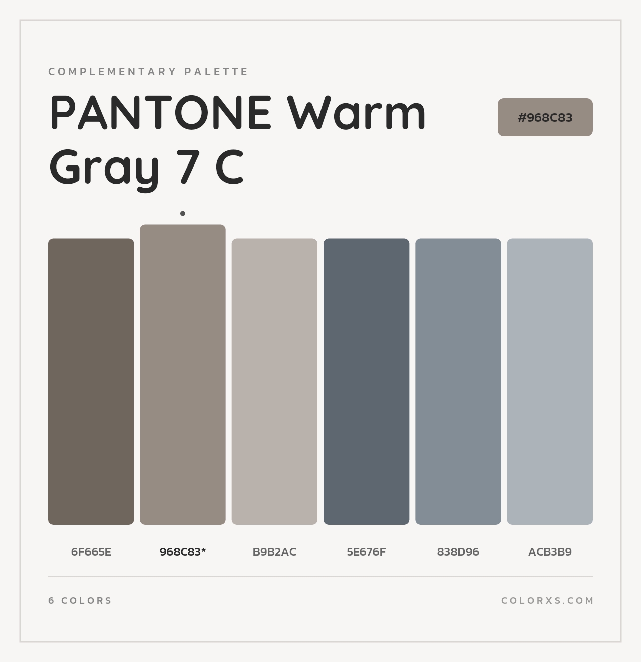 PANTONE Warm Gray 7 C - Complementary Color Palette