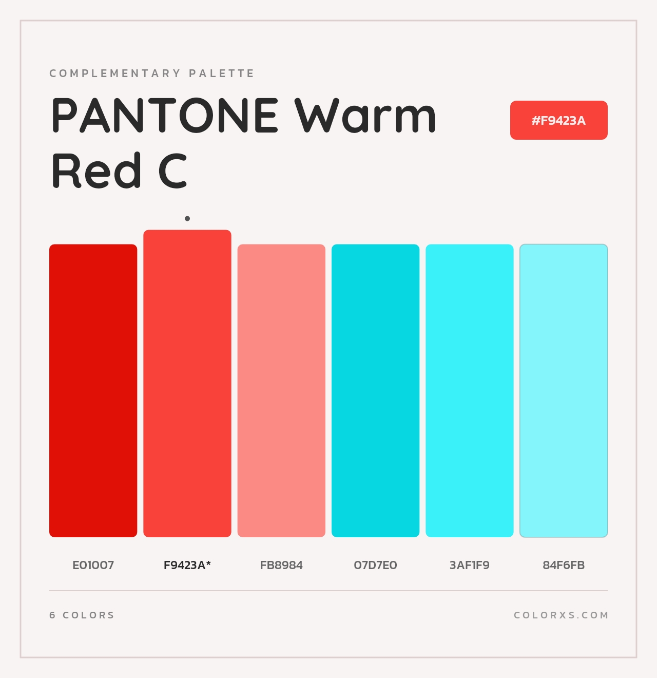 PANTONE Warm Red C - Complementary Color Palette