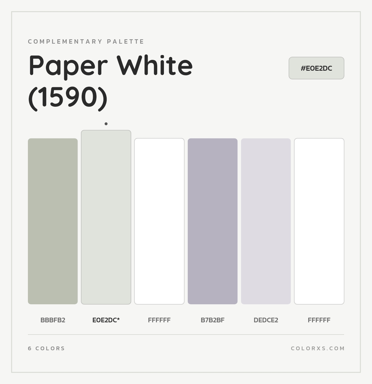 Paper White (1590) - Complementary Color Palette