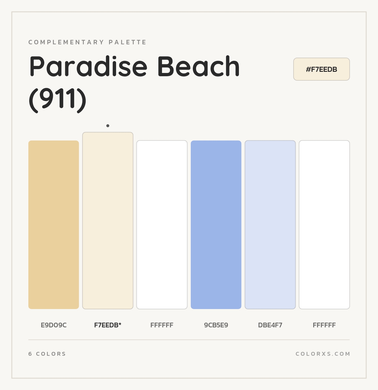 Paradise Beach (911) - Complementary Color Palette