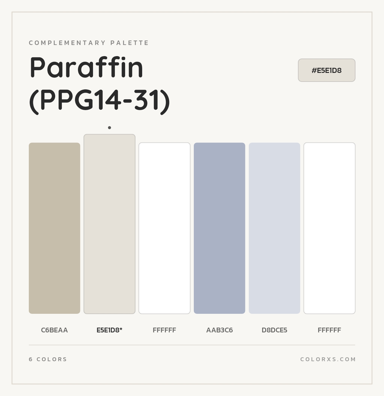 Paraffin (PPG14-31) - Complementary Color Palette