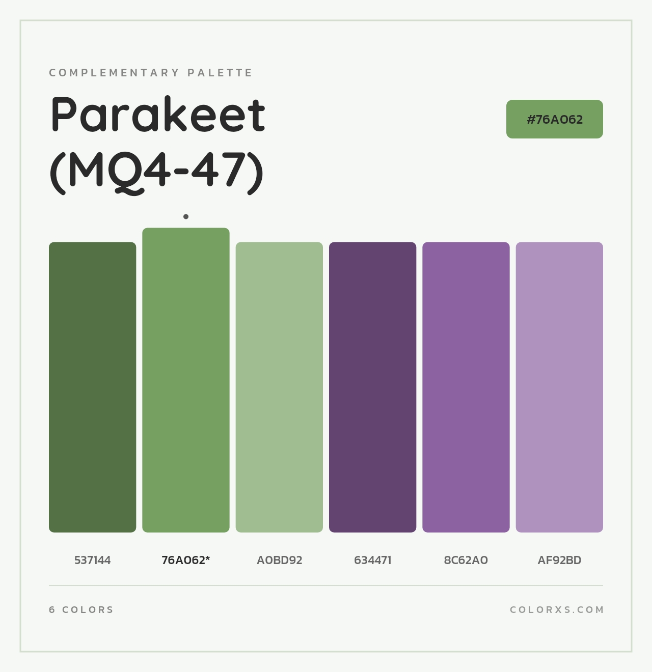 Parakeet (MQ4-47) - Complementary Color Palette