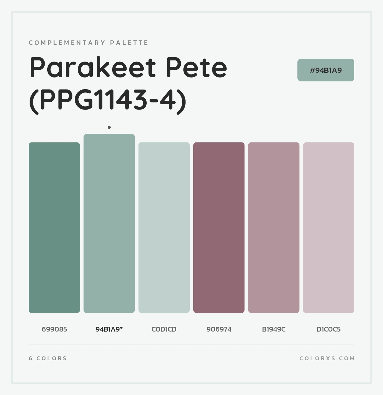 Parakeet Pete (PPG1143-4) - Complementary Color Palette