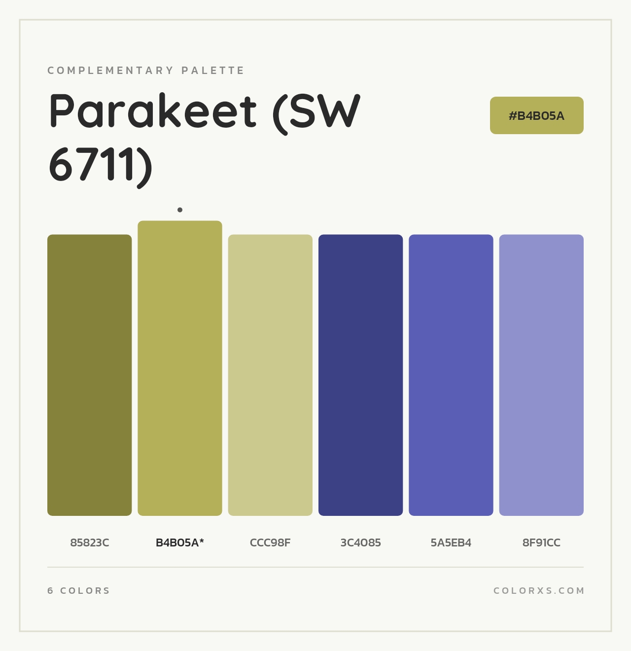Parakeet (SW 6711) - Complementary Color Palette