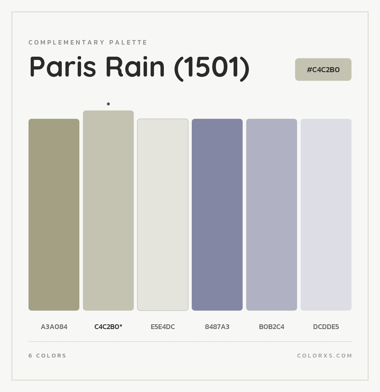 Paris Rain (1501) - Complementary Color Palette
