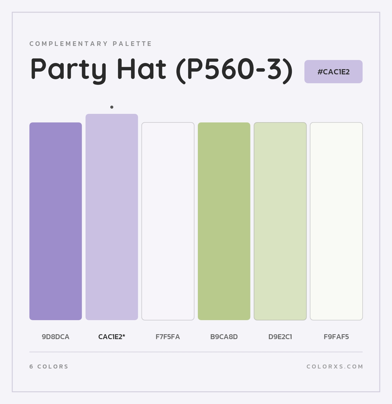Party Hat (P560-3) - Complementary Color Palette