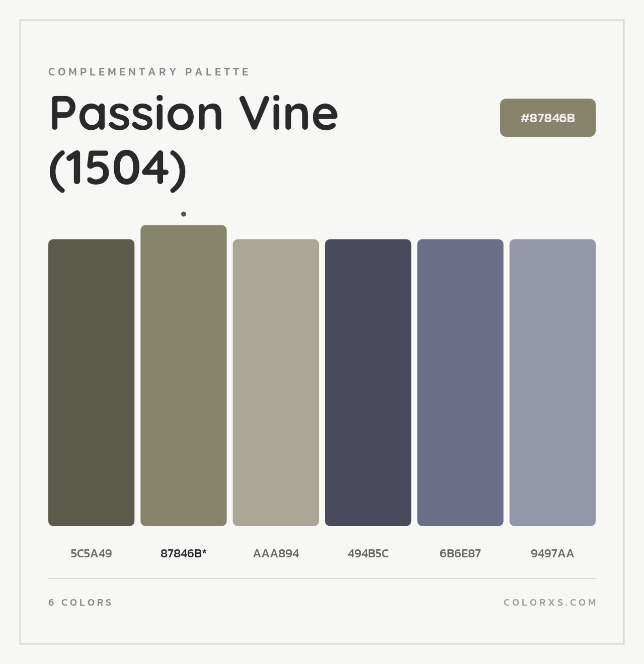 Passion Vine (1504) - Complementary Color Palette