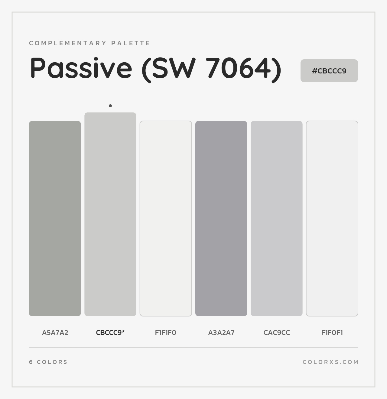Passive (SW 7064) - Complementary Color Palette