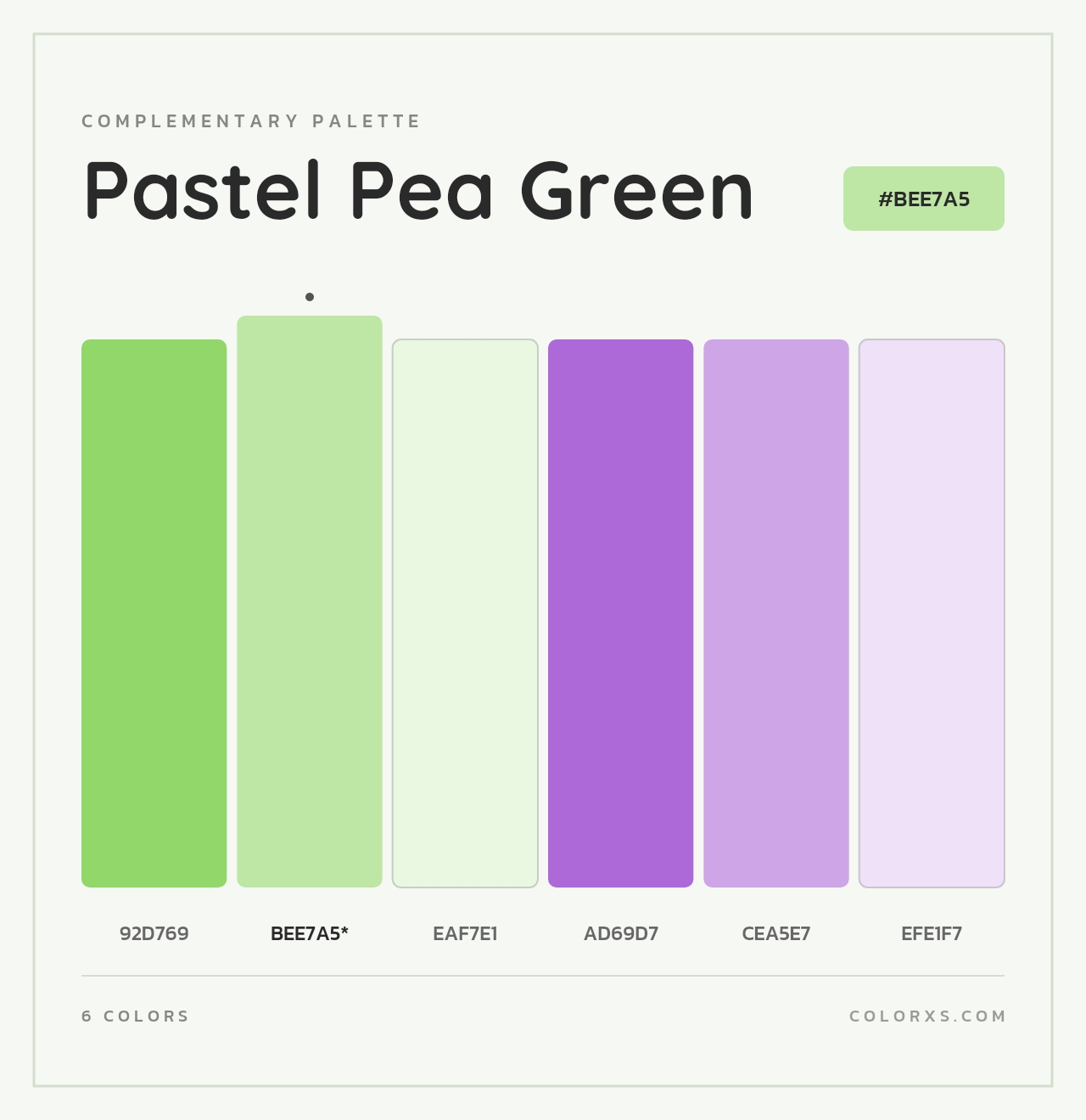 Pastel Pea Green - Complementary Color Palette