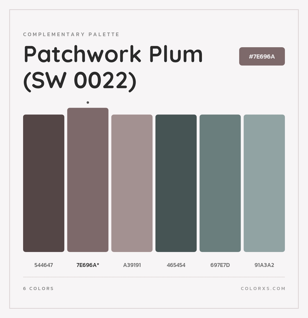 Patchwork Plum (SW 0022) - Complementary Color Palette