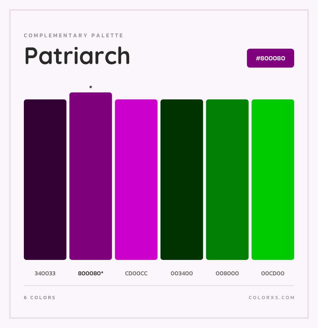 Patriarch - Complementary Color Palette